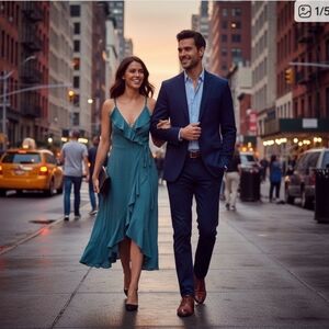 Bar III Teal High Low Ruffle Dress